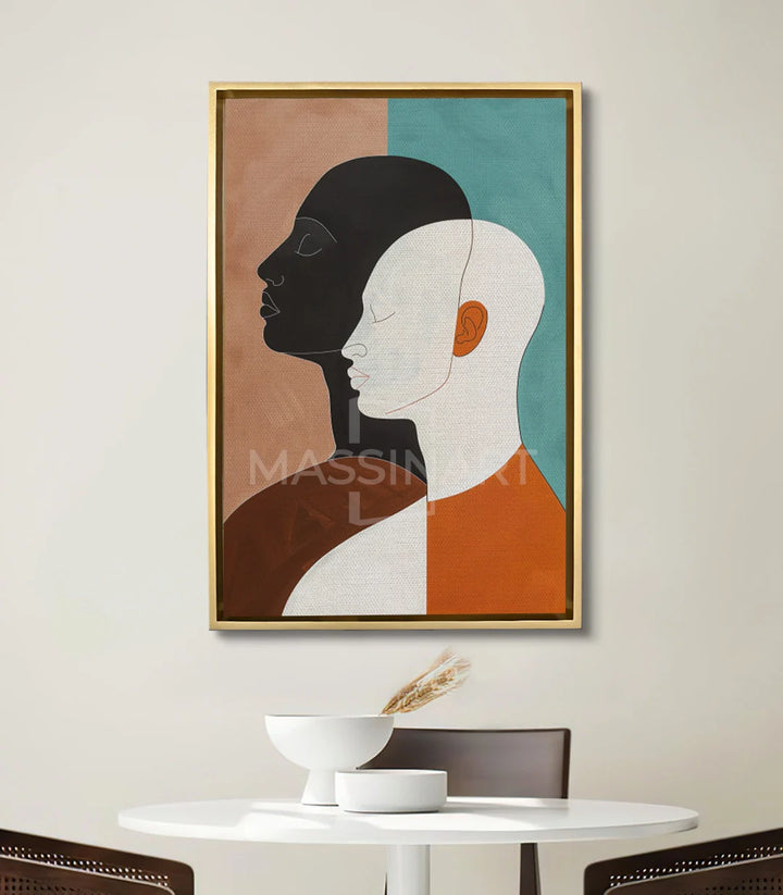 Tableau Silent Bond mise en situation décoration salon moderne Massinart