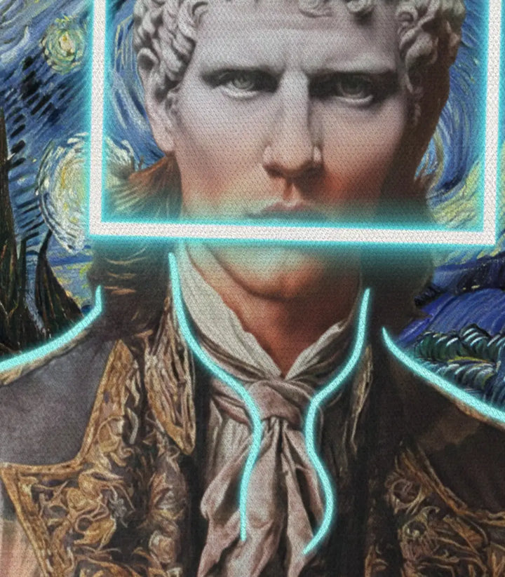 Tableau La Joconde Étoilée diptyque, encadrement premium noir Massinart
