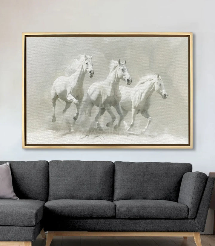 Mise en situation salon moderne Gentle Souls chevaux Massinart