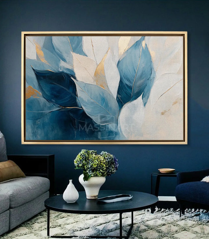 Tableau Soft Blossom mise en situation salon moderne Massinart