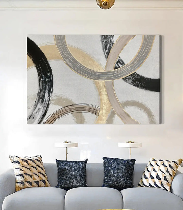 Tableau Looped détail peinture traits expressifs Massinart