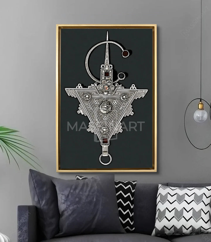 Mise en situation salon moderne Tableau Symbole Amazigh Massinart