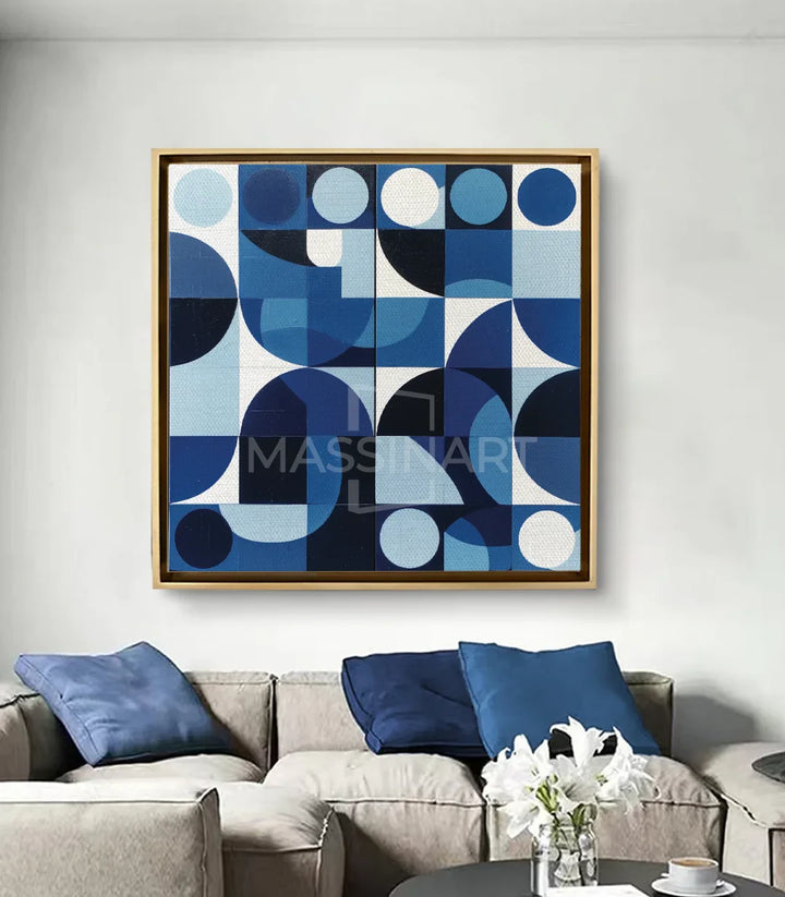 Tableau Loops en mise en situation salon moderne Massinart — décoration mur minimaliste