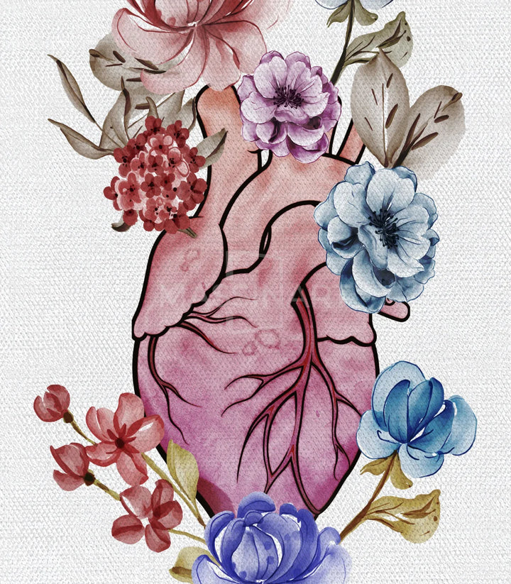 Tableau Floral Heart en mise en situation mur cadres - Massinart