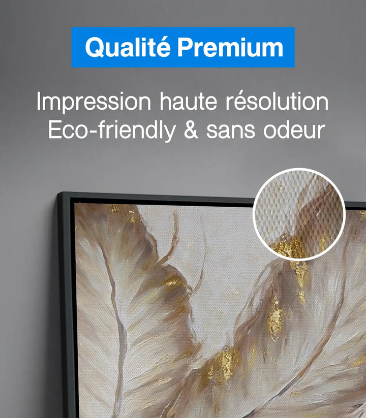 Tableau Ivory Feathers décoration séjour contemporain