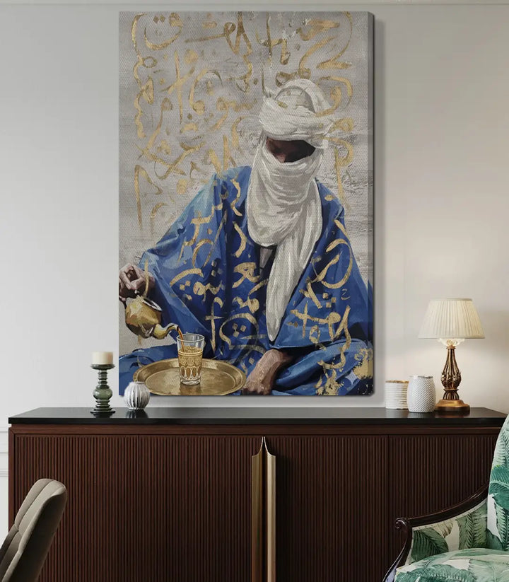 Mise en situation couloir Tableau Sacred Pour Massinart — tableau calligraphie islamique