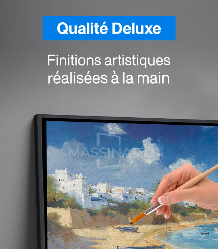 Tableau Coastal Breeze Massinart — mise en situation hôtel airbnb