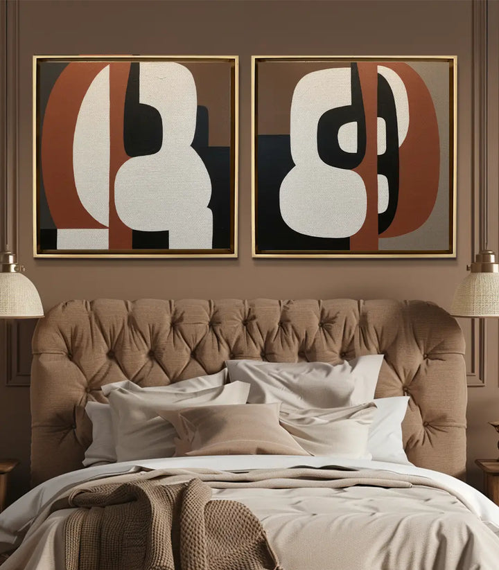 Mise en situation Clay Abstraction décoration chambre minimaliste salon Massinart