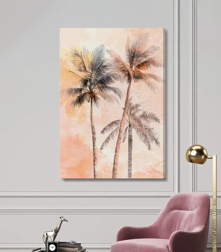Tableau Tripalm palmiers tropical ambiance sérénité Massinart