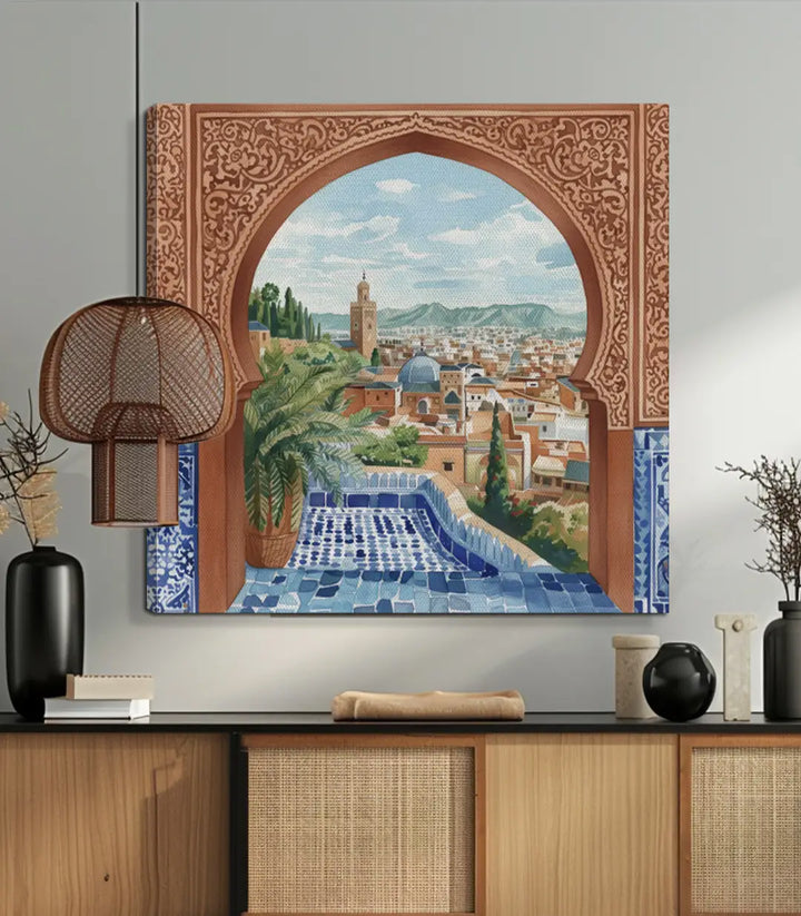 Tableau Médina simulation hôtel airbnb décoration orientale Massinart