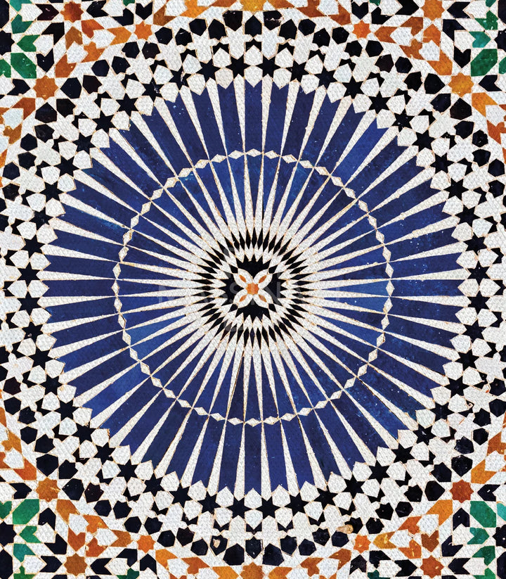 Triptyque zellej marocaine cadrage salon marocain Massinart