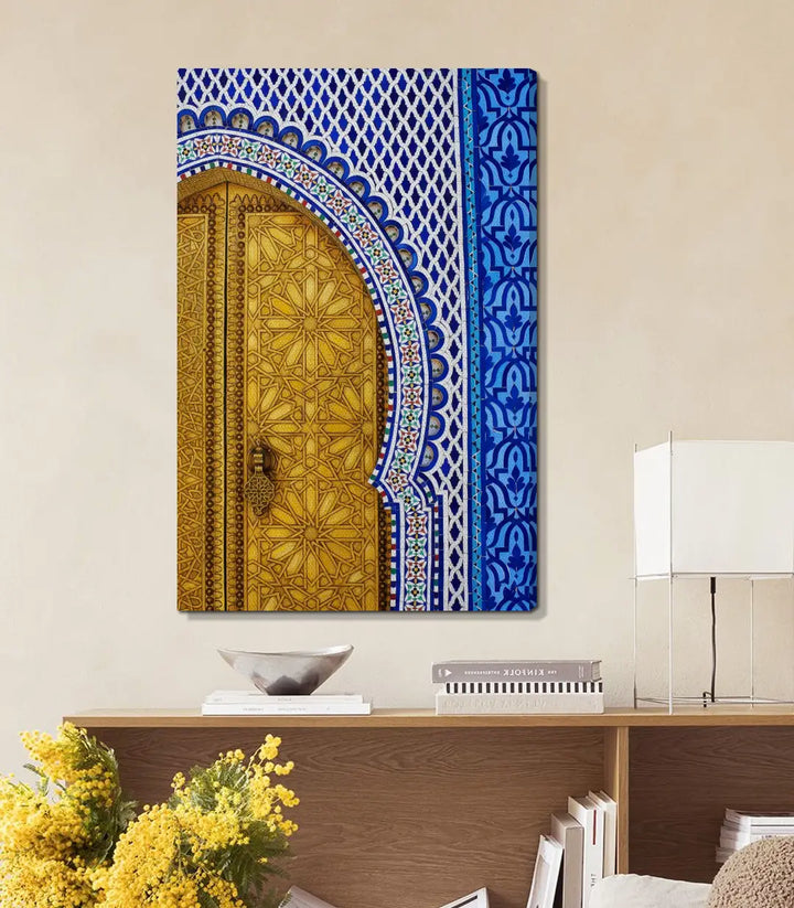 Mise en situation Golden Mosaic bureau décoration murale Massinart