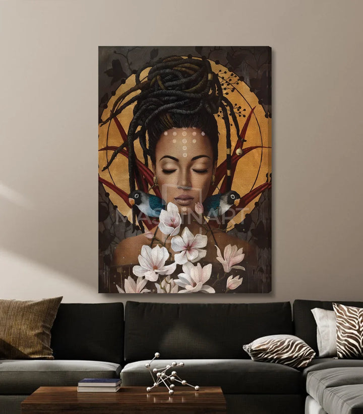 Tableau Relief en situation salon noir et beige Massinart
