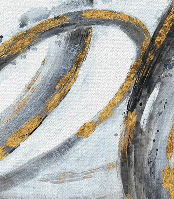 Tableau Swirl doré gris - art contemporain mural - Massinart
