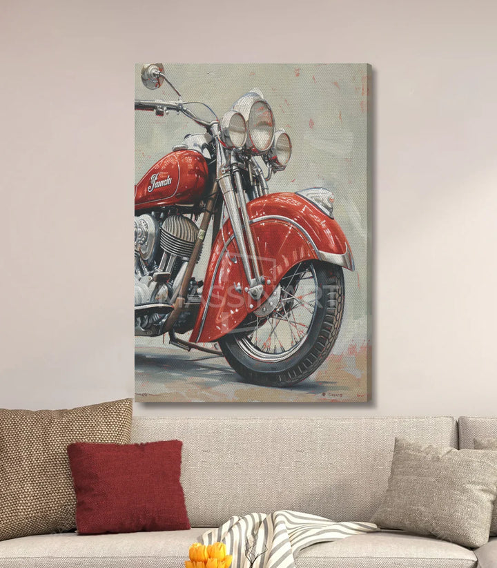 Tableau moto vintage Massinart — décoration chambre garçon