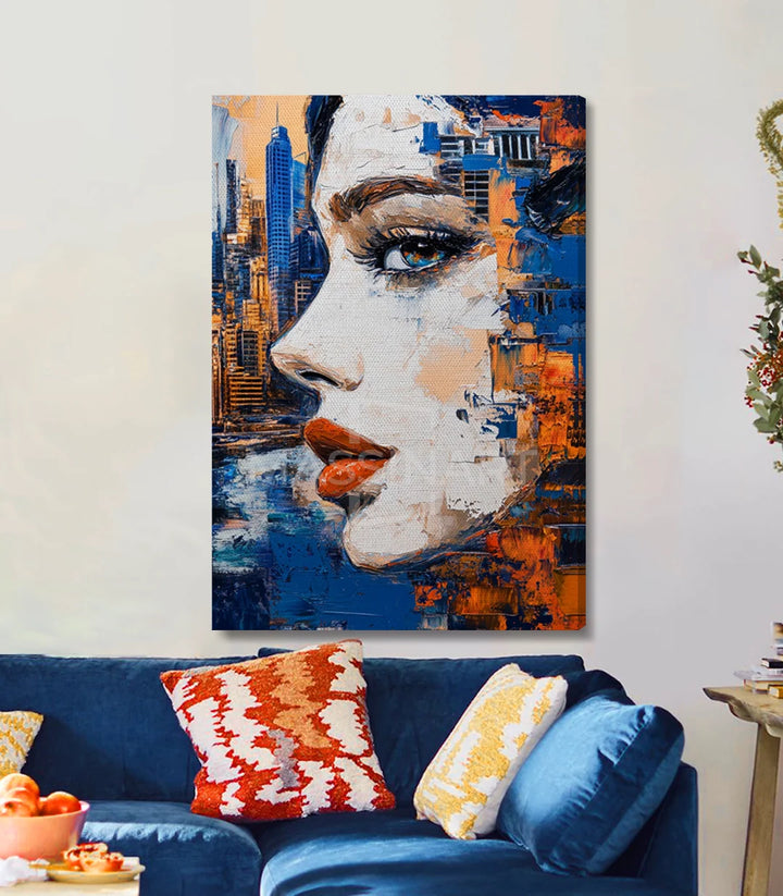 Tableau City Vision portrait pop-art cityscape vertical — Massinart