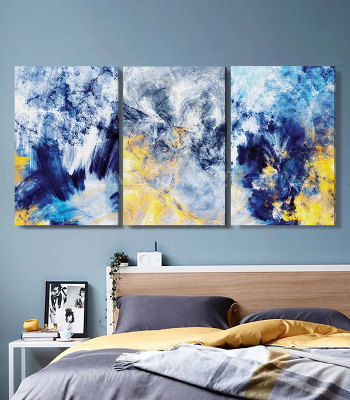 Mise en situation triptyque Slow Motion décoration chambre moderne Massinart
