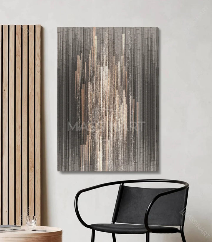 Tableau Futuristic Lines cadre noir mur blanc intérieur contemporain Massinart