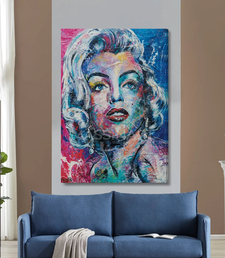 Tableau portrait pop-art couleur Marilyn Dream Massinart