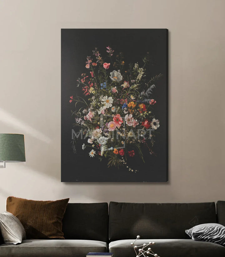 Tableau Wild Flowers mise en place salon Massinart