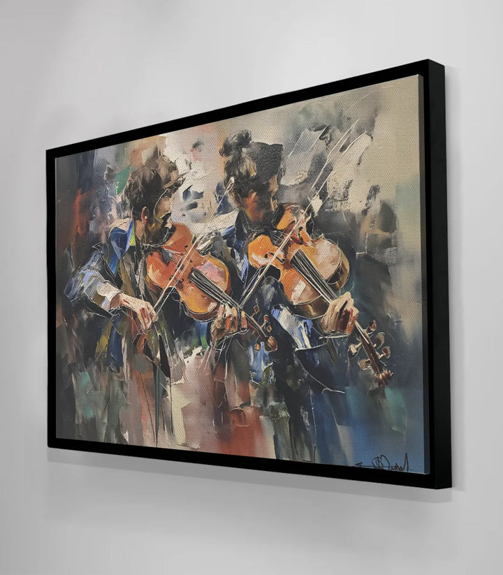 Tableau Violinistes en décoration intérieur salon moderne Massinart