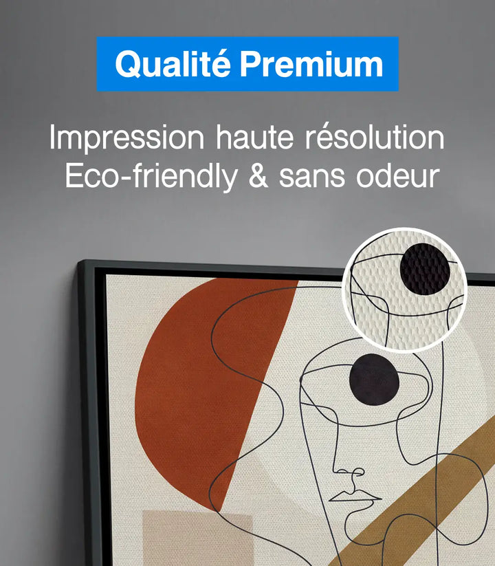 Tableau Linework diptyque cadre noir mur blanc Massinart