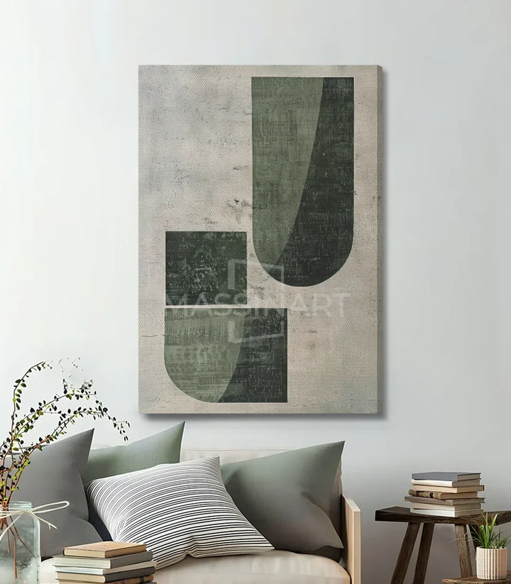 Tableau Green Forms décoration chambre style minimaliste Massinart