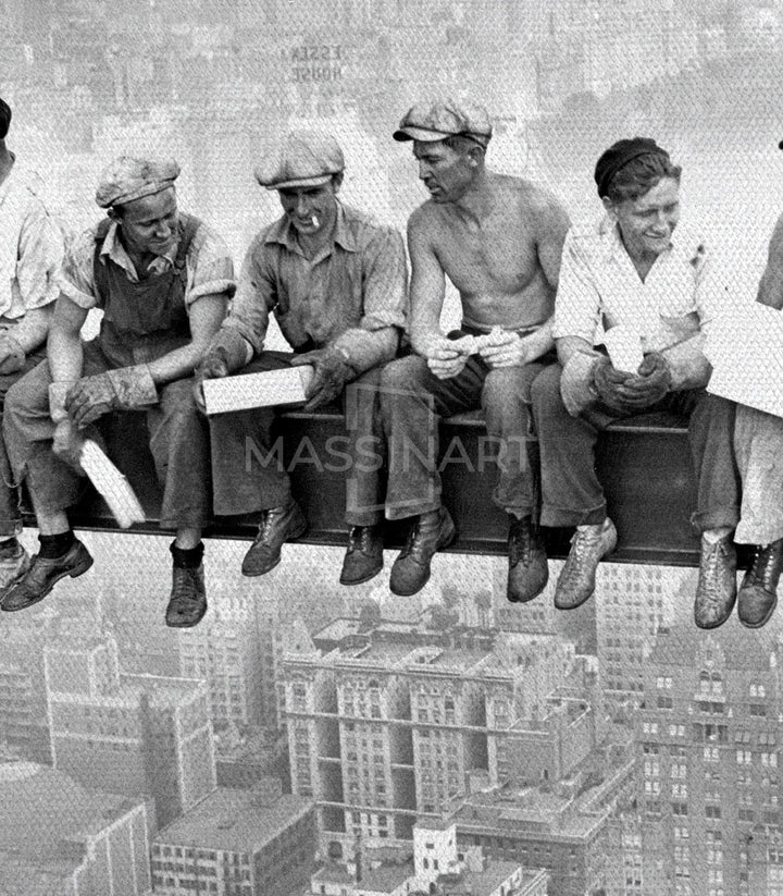 Détail cadre noir — Photo historique Charles C. Ebbets Massinart