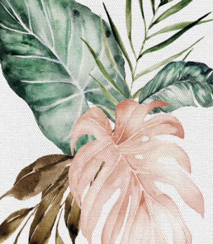 Tableau nature rose beige feuillage Massinart