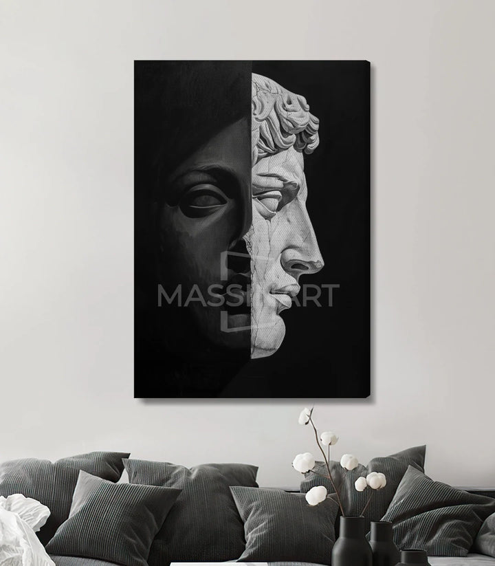 Tableau Devide décoration bureau noir et blanc Massinart