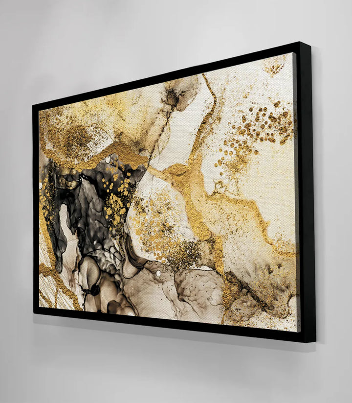 Tableau Inspiration abstrait — variante présentation intérieure avec encadrement noir