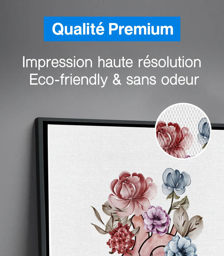 Tableau Floral Heart en mise en situation cabinet médical - Massinart