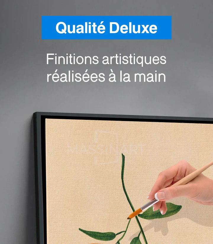 Détail illustration Orange Embrace — feuillage et oranges aquarelle Massinart