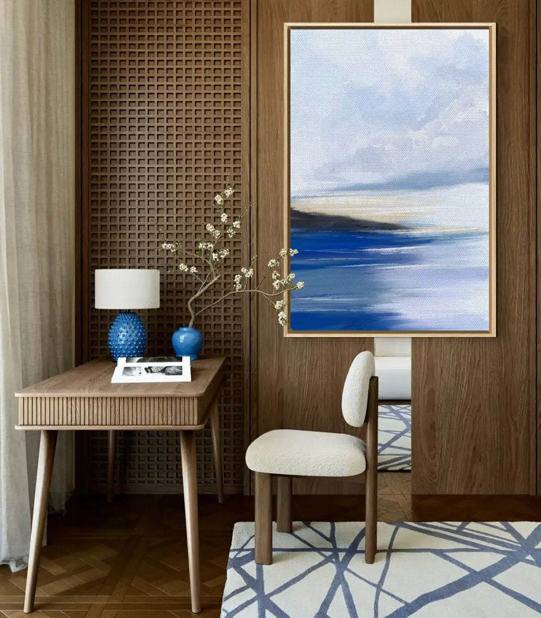 Tableau Blue Mist décoration intérieur séjour contemporain Massinart