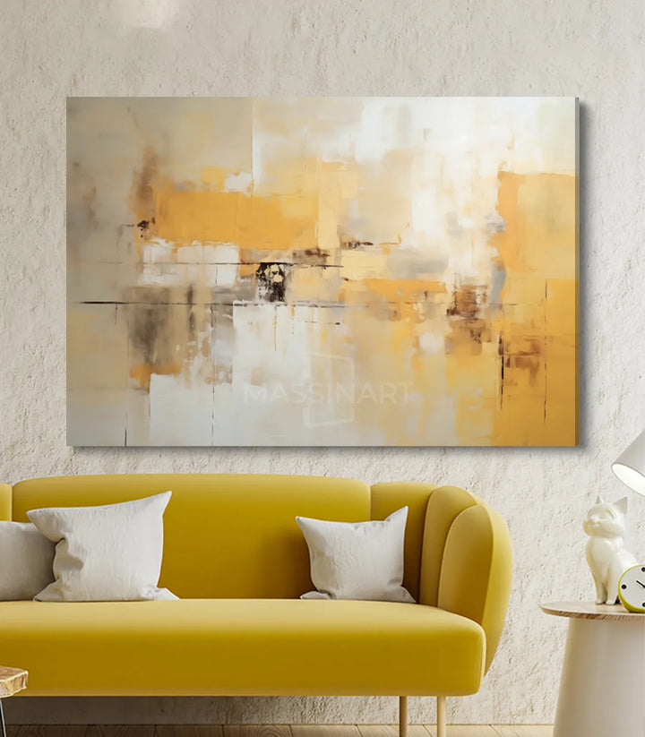 Tableau Light décoration bureau, composition abstraite tons chauds Massinart