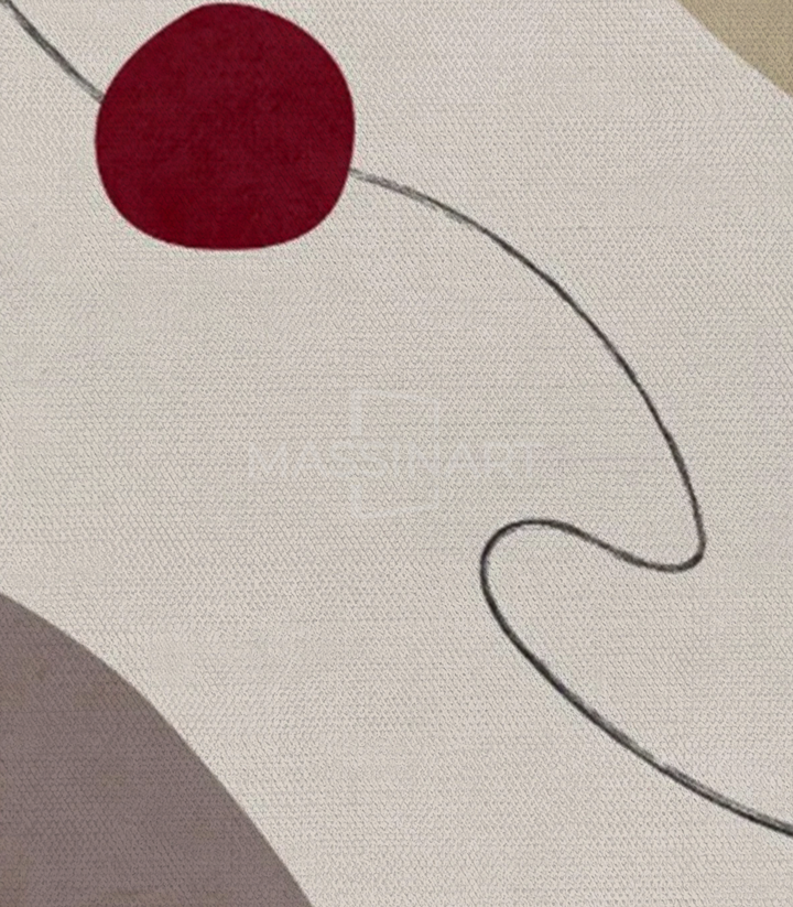 Composition artistique formes organiques beige rouge Massinart