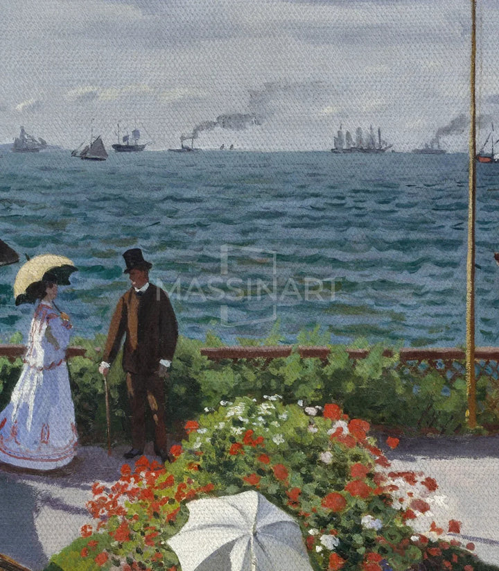 Tableau Jardin à Sainte-Adresse Monet en mise en situation décoration couloir élégant Massinart