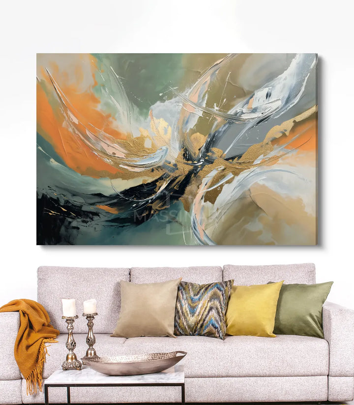 Tableau Unleashed dans séjour moderne avec mobilier minimaliste, Massinart