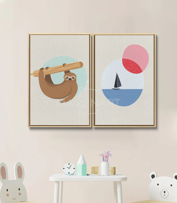 Détail tableau Lazy Koala partie koala Massinart — minimalisme enfant