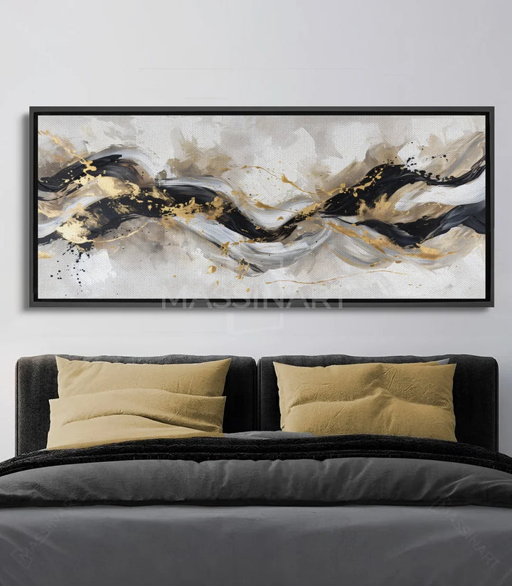 Tableau Surge mise en situation chambre à coucher — décoration murale au-dessus du lit