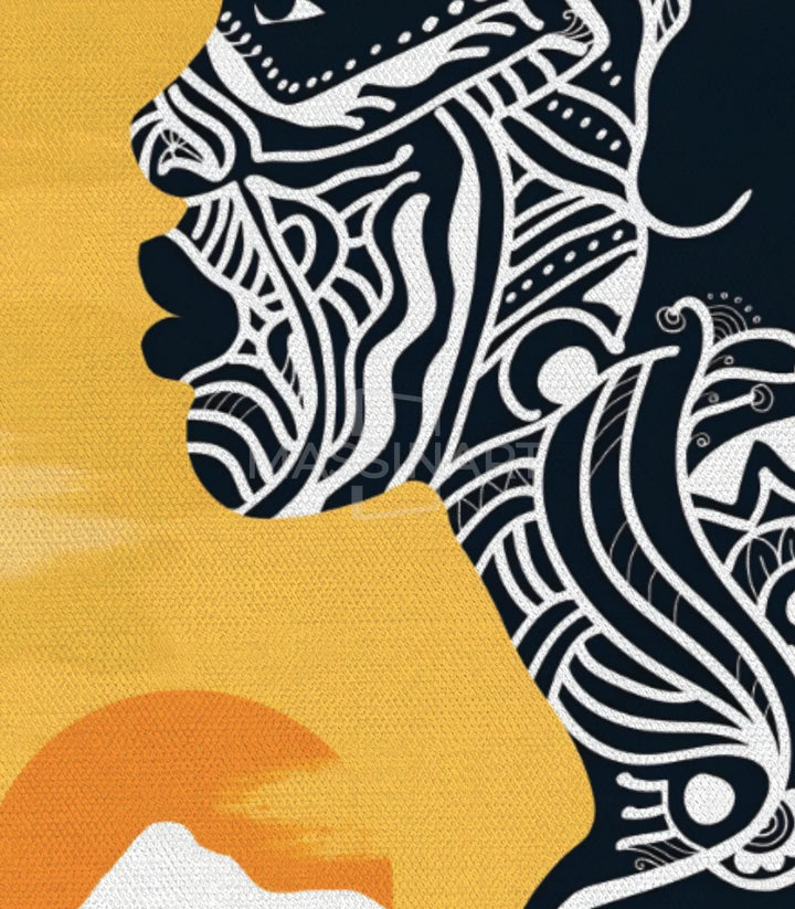 Mise en situation chambre - triptyque African Soul décoration murale moderne Massinart