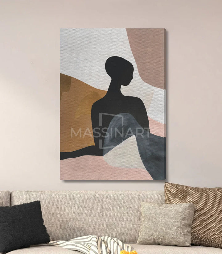 Tableau Shade silhouette femme profil abstrait intérieur contemporain Massinart