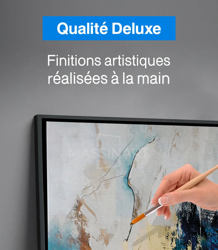 Décoration intérieur chambre, tableau plumes dorées Massinart
