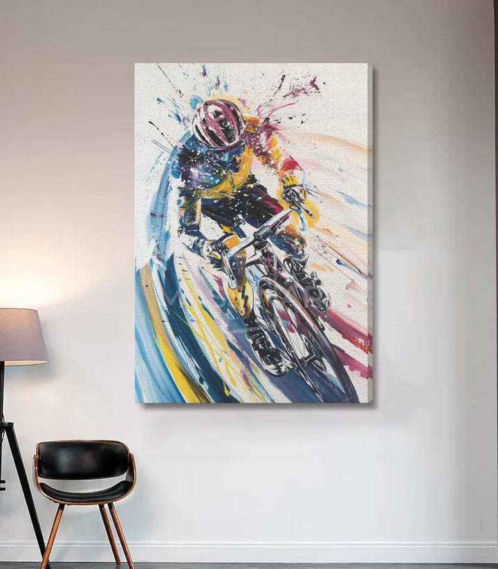 Tableau sport cyclisme énergie dynamique salon contemporain, Massinart