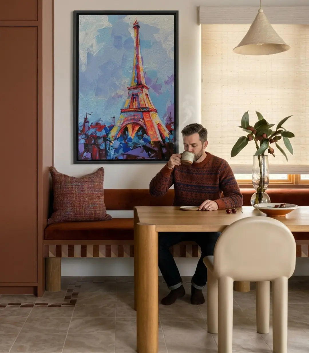 Ambiance bureau moderne : Tableau Tour Eiffel expressionniste mise en décoration murale — Massinart