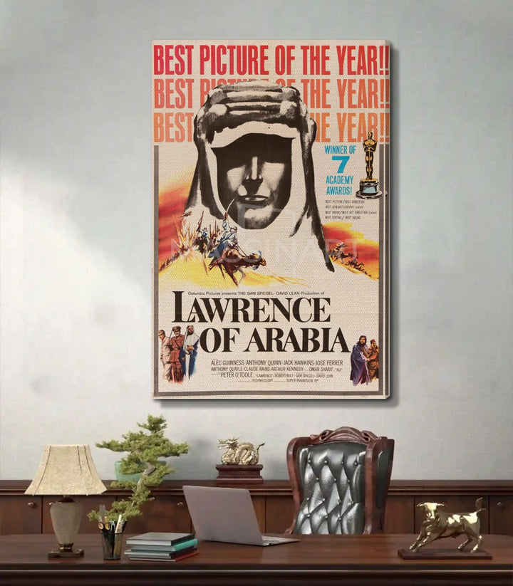 Mise en situation salon avec affiche Lawrence of Arabia Massinart