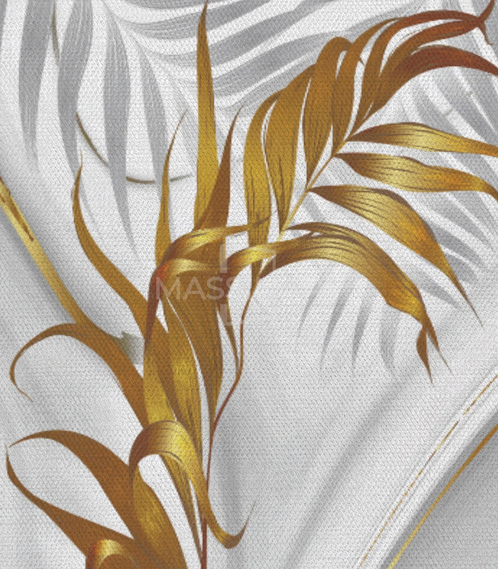 Mise en situation art mural feuilles tropicales Massinart