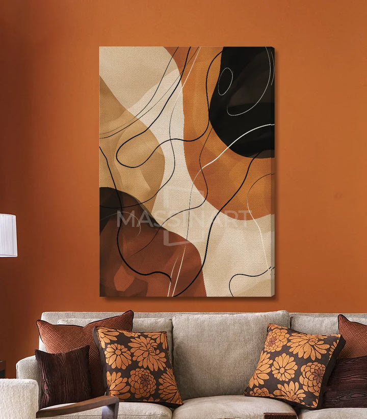 Tableau Earthy Massinart — simulation chambre décoration intérieur
