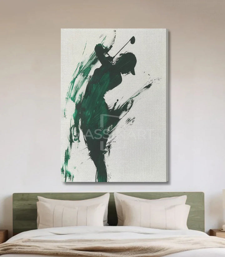 Tableau Release sport abstrait encadré noir, simulation salon moderne - Massinart
