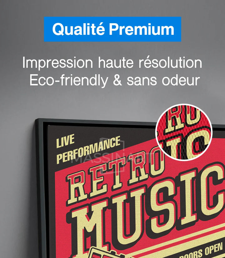 Mise en situation chambre ado affiche Retro Music Massinart